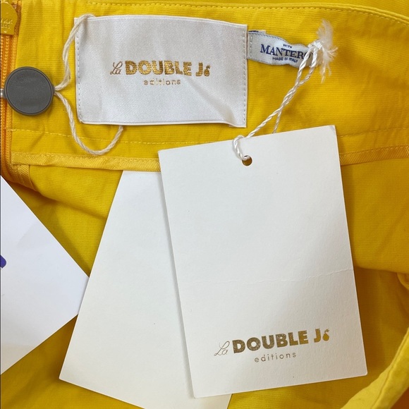 NWT La DoubleJ Bright Yellow Ruffle Faux Wrap Jazzy Skirt Midi Sz M - Picture 5 of 11